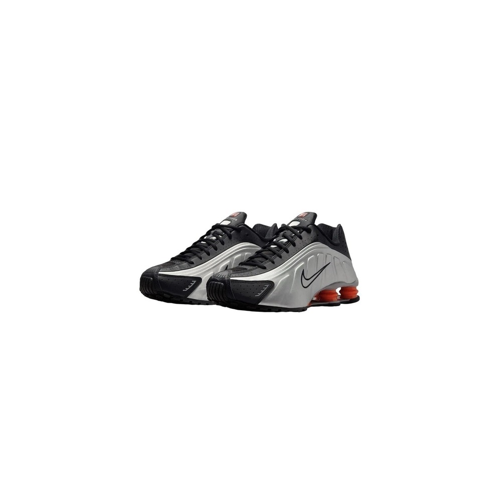 Nike Shox R4 Metallic Silver Black Comet Red HQ1988-002 Mens Size 9.5 NEW
